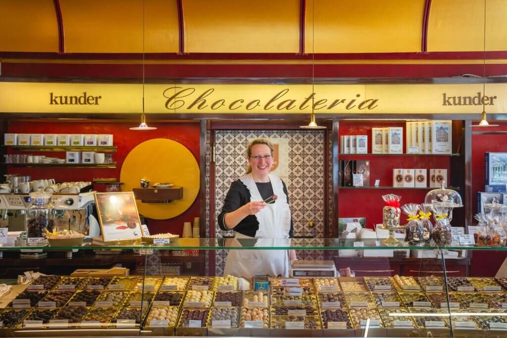 inside Chocolateria Kunder in Wiesbaden Germany