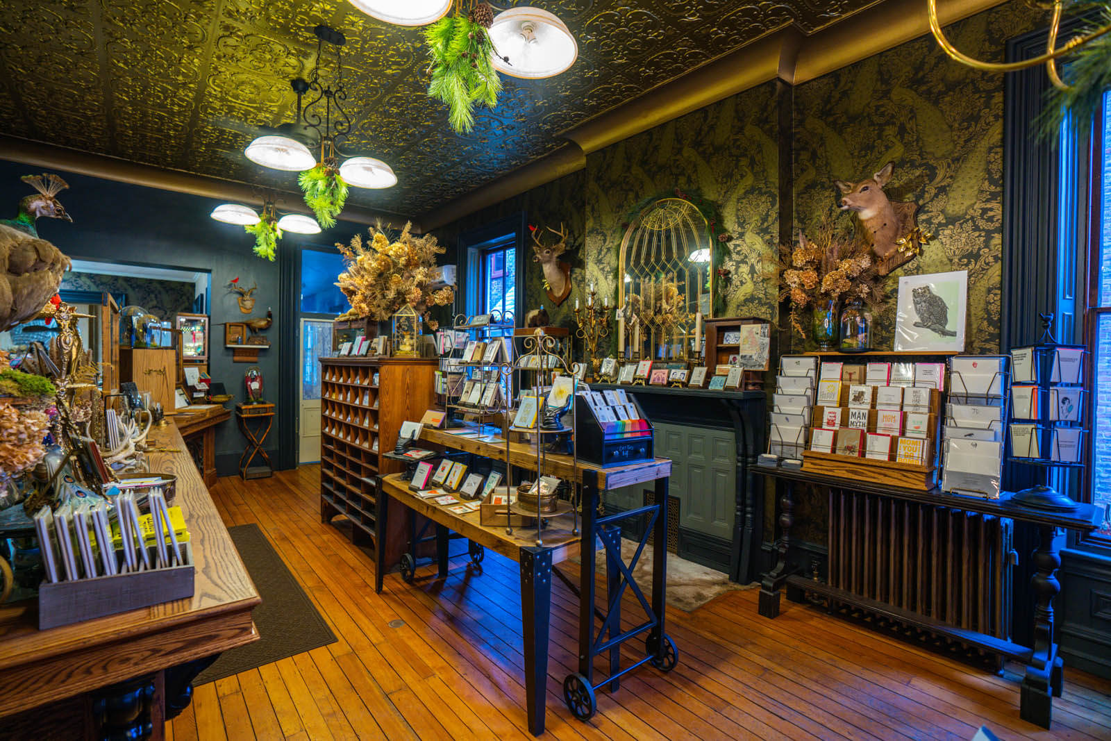 inside of Somersault Letterpress shop in Jim Thorpe PA