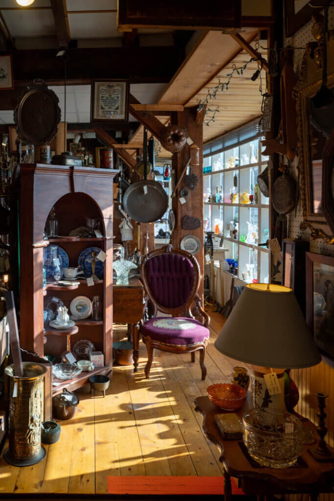 inside the antique store of Old Mill of Irondale in millerton new york