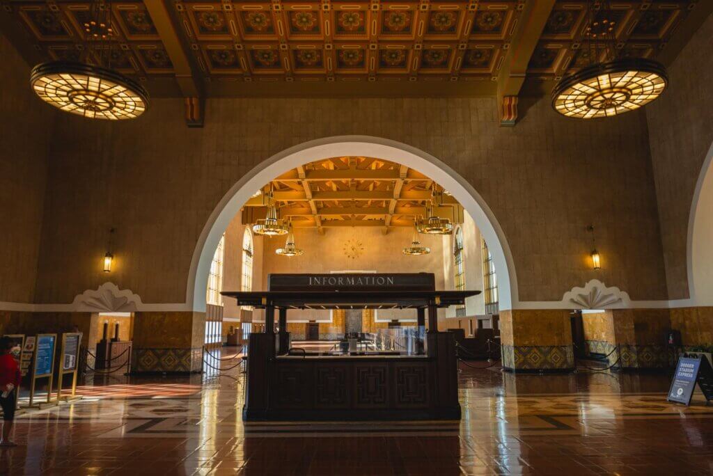 interior of Union Station in Downtown Los Angeles