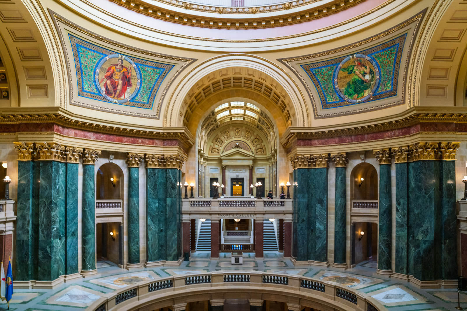 interior and mosaics inside the Wisconsin State Capitol Building in Madison