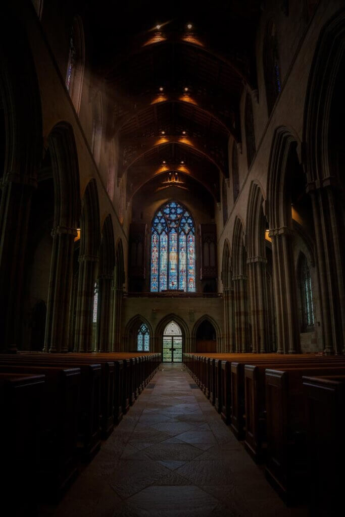 interior of Bryn Athyn Cathedral in Montgomery County Pennsylvania