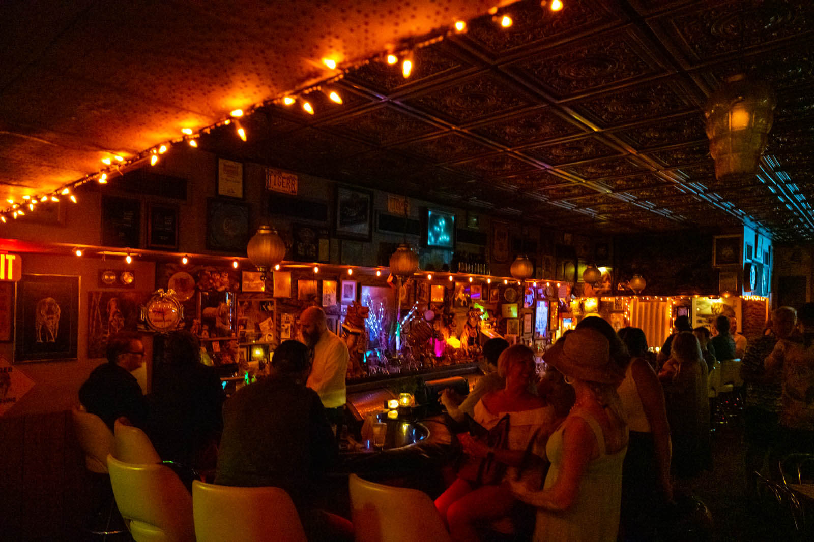 interior of Le Tigre Lounge a Tiger themed bar in Madison Wisconsin