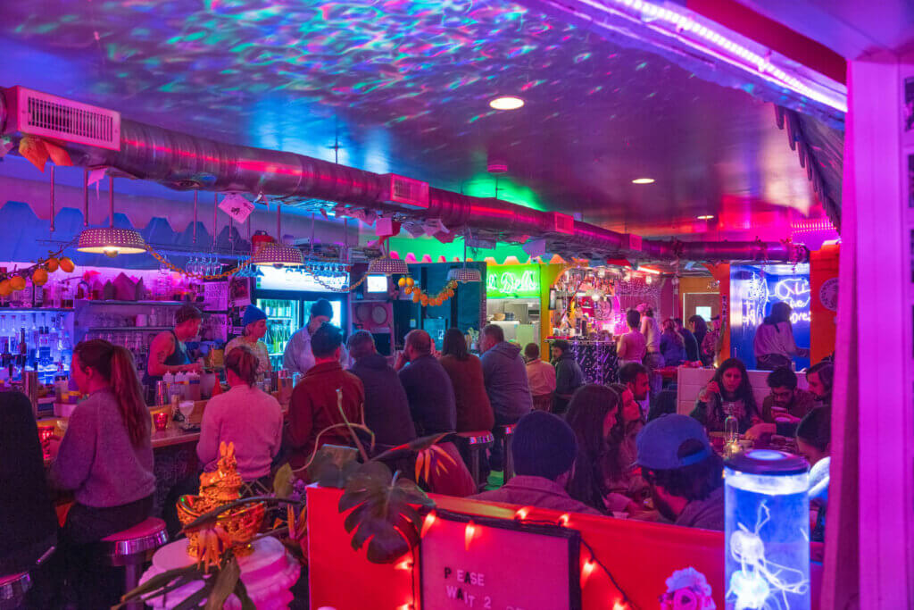 interior of Lil Debs Oasis restaurant in Hudson New York