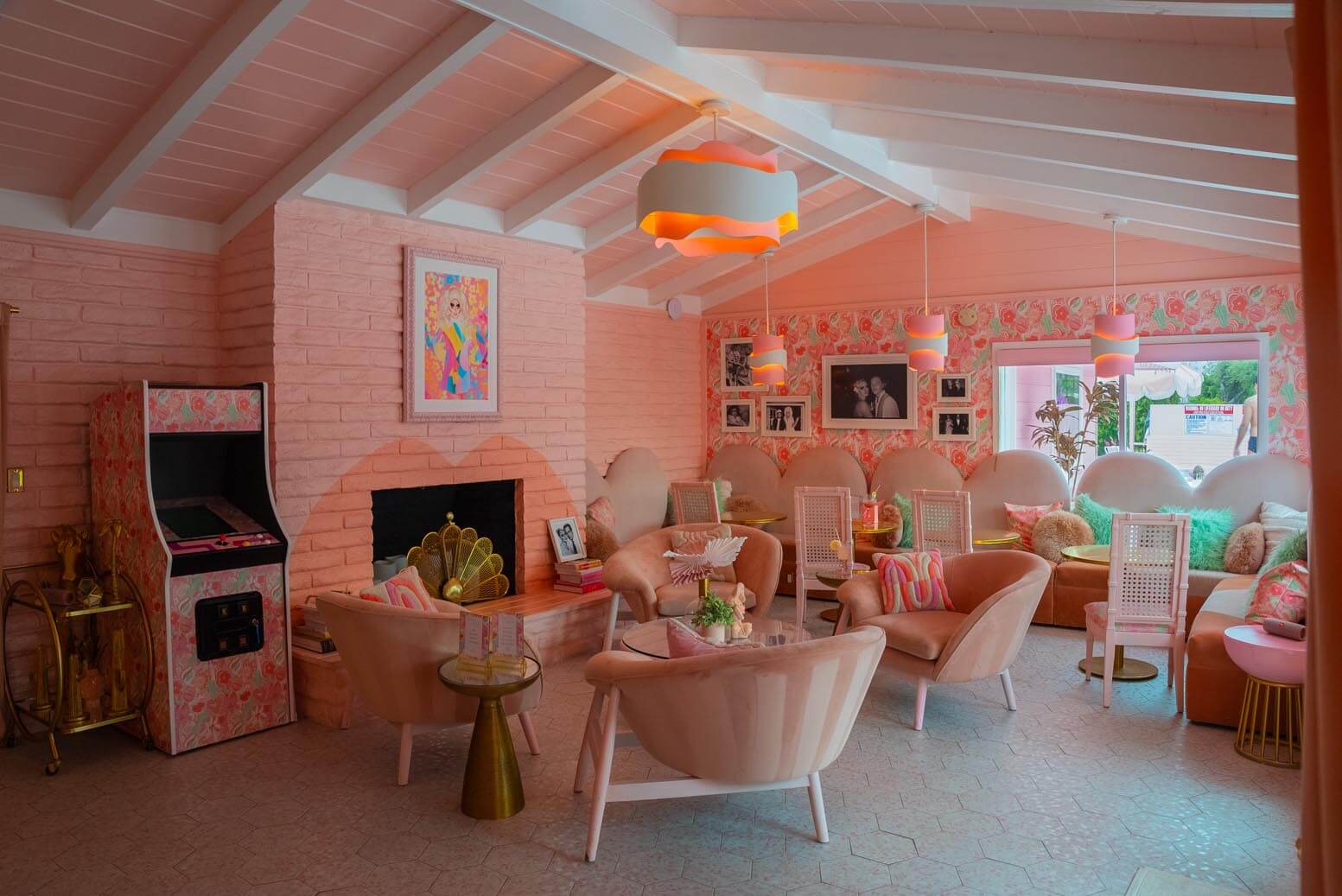 interior of the Trixie Motel in Palm Springs California