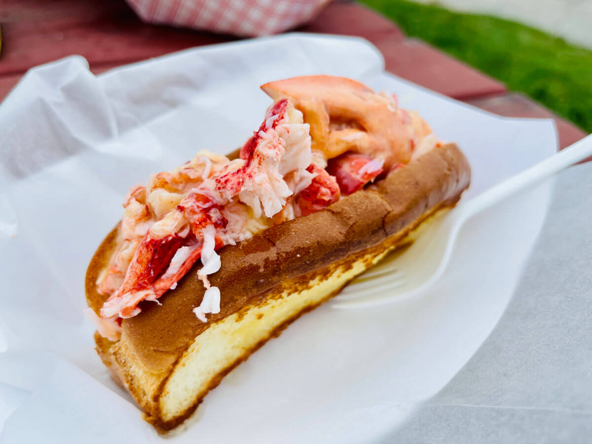 lobster-roll-at-Portland-Head-Lighthouse-in-Maine-from-Bite-into-Maine-lobster-truck