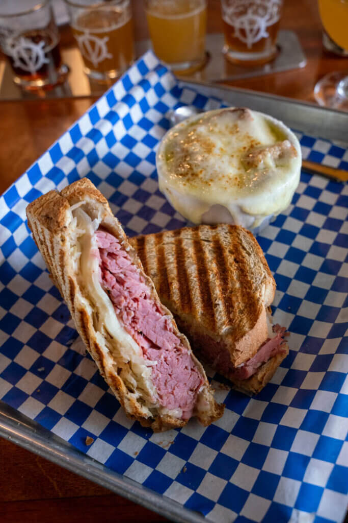 lunch from Valcour Brewing in Plattsburgh New York