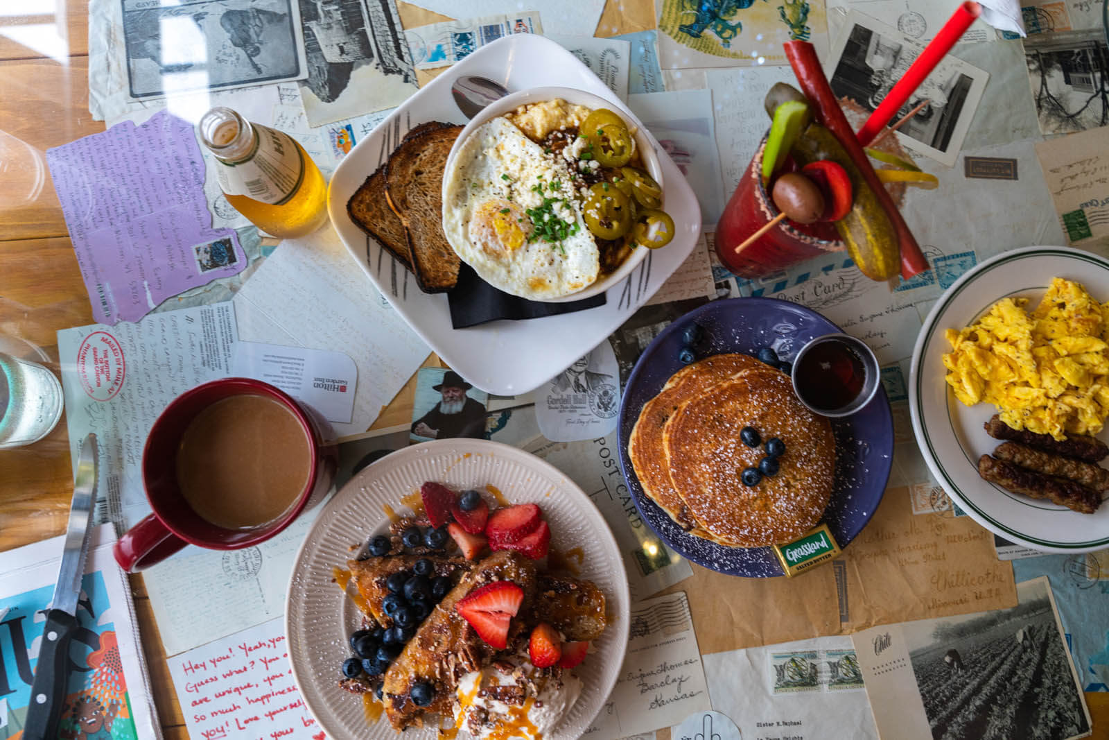 our brunch spread from the Short Stack in Madison Wisconsin