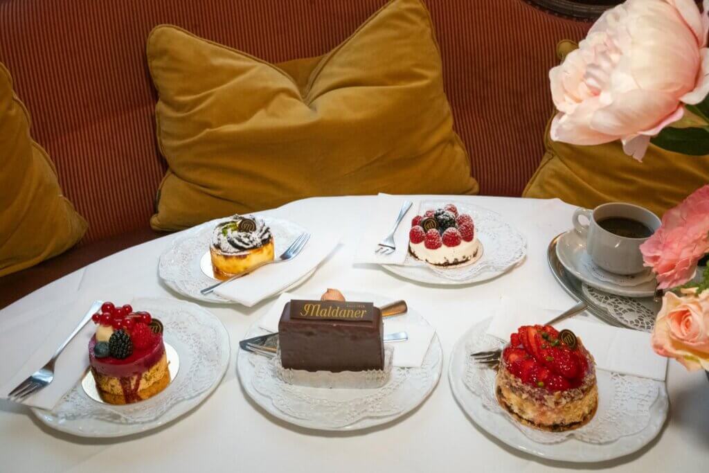 our desserts from Cafe Maldaner in Wiesbaden Germany