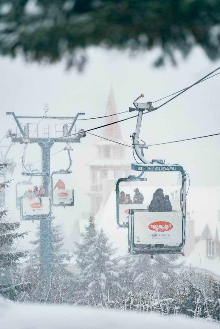 people riding the le cabriolet in Mont Tremblant