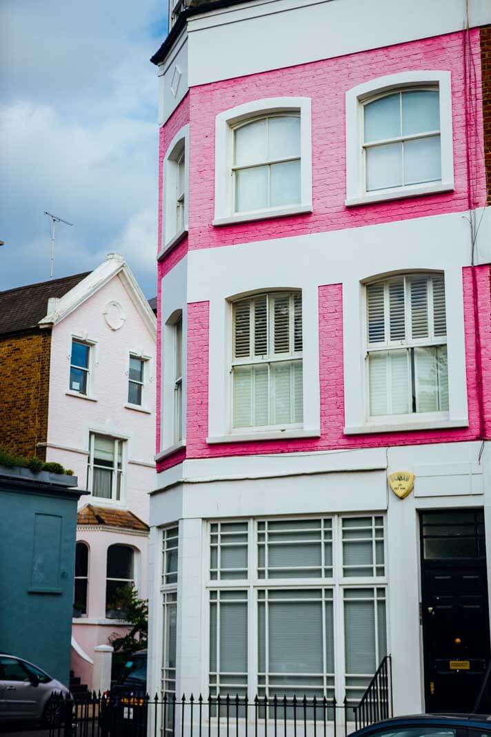 pink houses in Notting Hill London