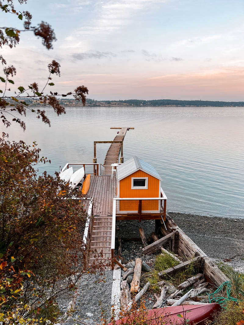 pretty dock at Captain Whidbey Inn at Whidbey Island in Washington