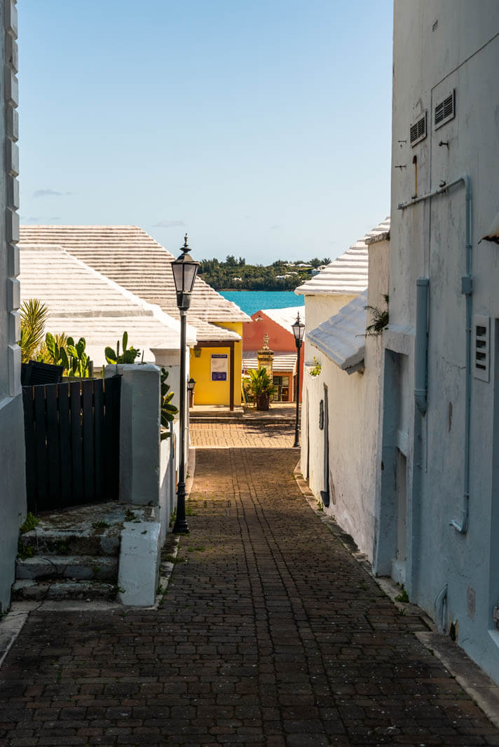 pretty pathway in the town of St George in Bermuda