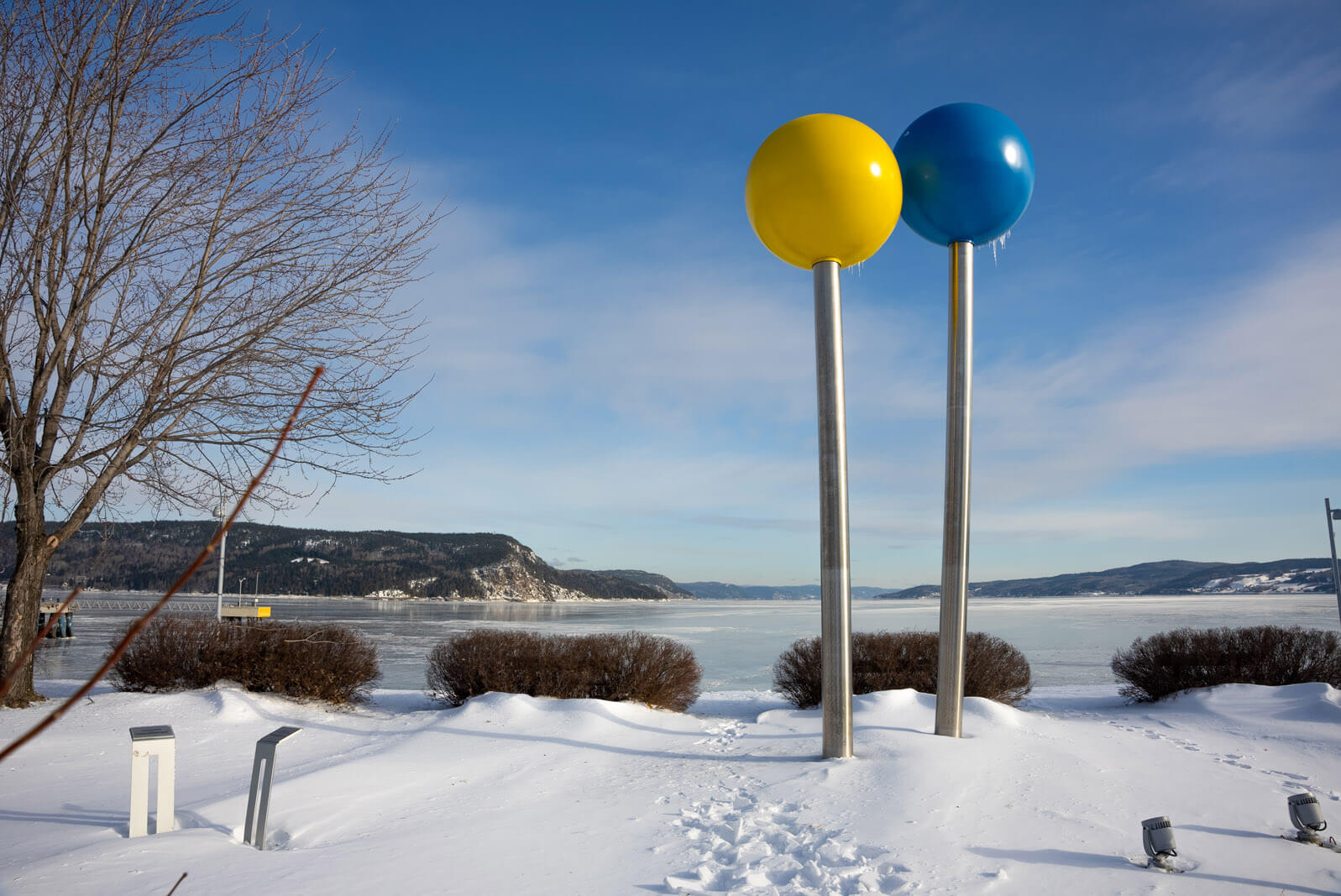public art sculpture in parc mars in La Baie in Saguenay Quebec