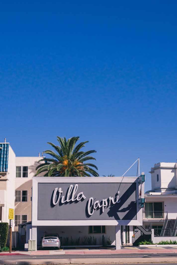 Villa Capri hotel exterior on Coronado in San Diego California