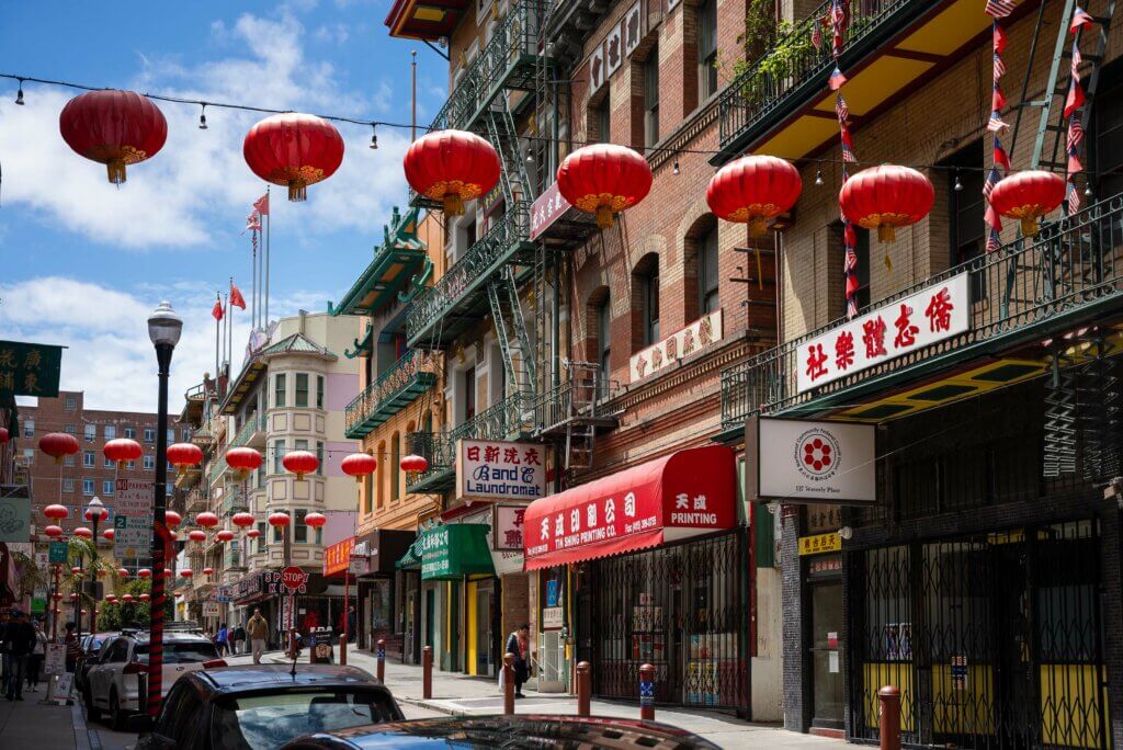 scene in Chinatown in San Francisco California
