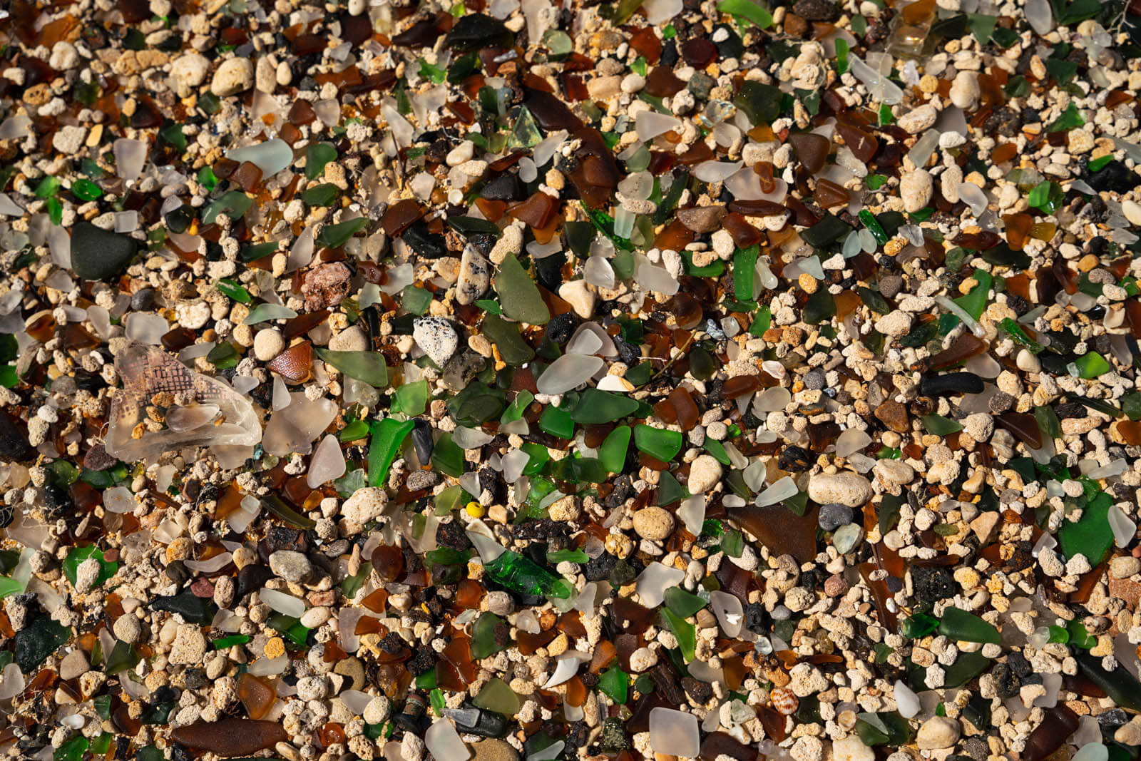 sea glass on Glass Beach in Bermuda near the Royal Naval Dockyard