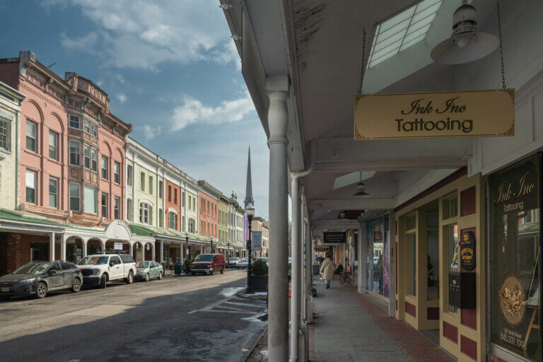 shops in the Stockade District of Kingston in the Hudson Valley one of the most charming towns in New York