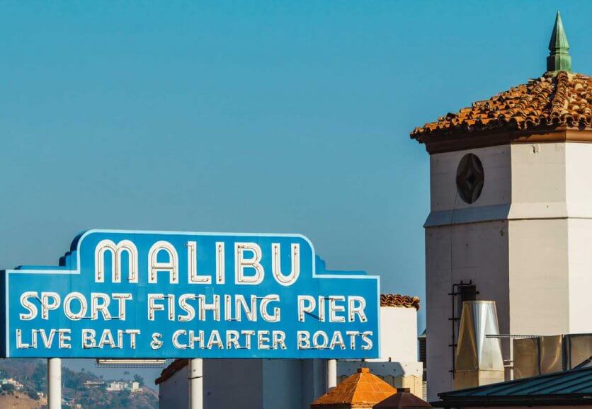 sign-for-Malibu-Pier-in-Los-Angeles-California