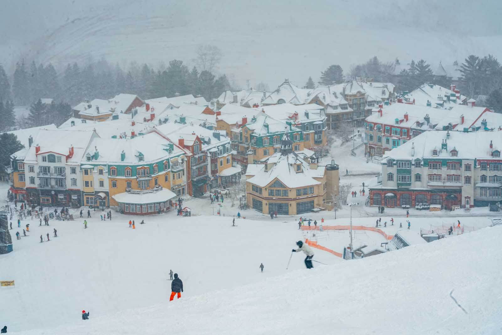 snowboarding on Mont Tremblant