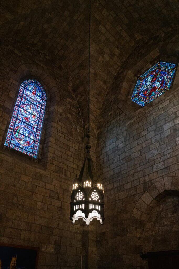 stained glass windows within Bryn Athyn Cathedral in Montgomery County Pennsylvania