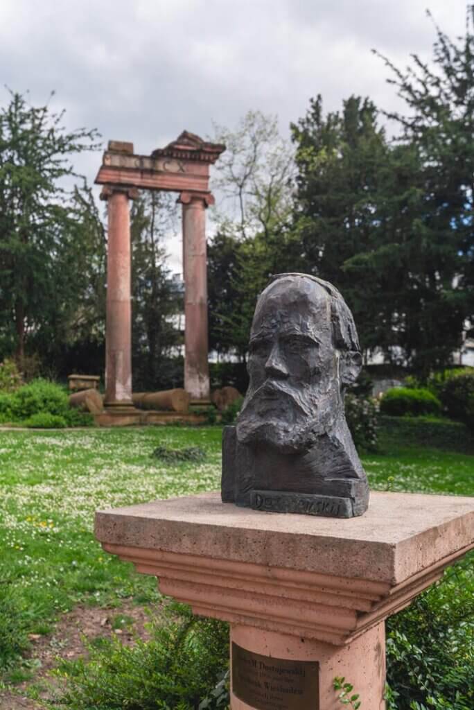 statues in the Kurpark in Wiesbaden Germany