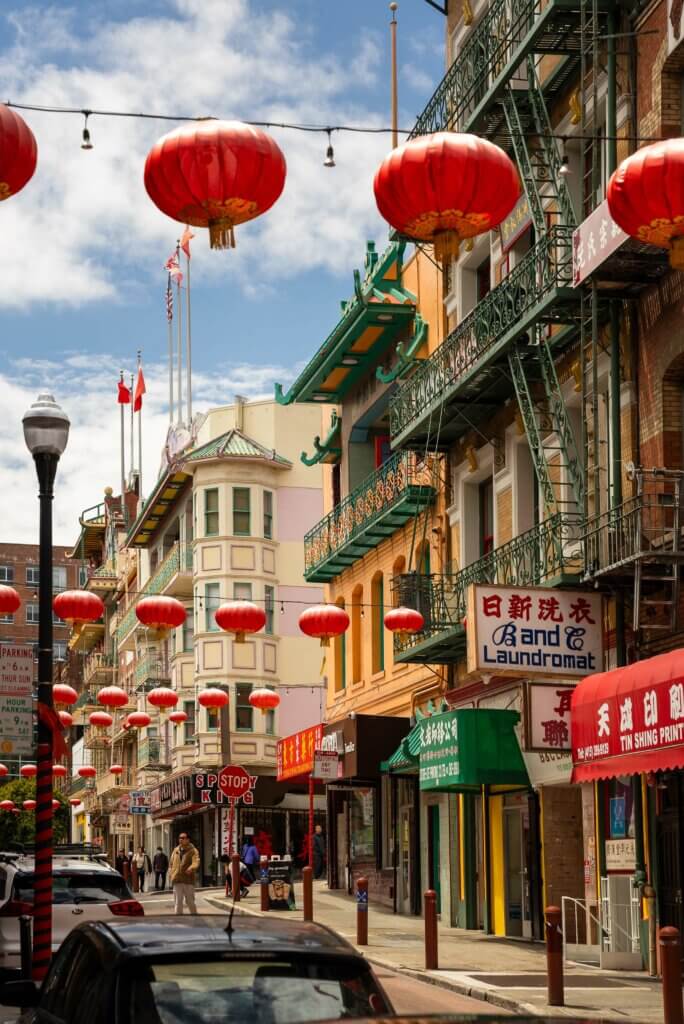street scene in Chinatown in San Francisco California