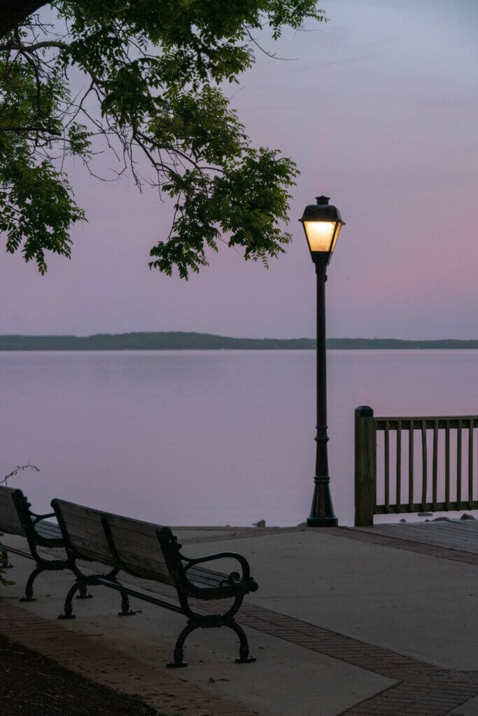 sunset at Havre de Grace Promenade in Harford Cpunty Maryland