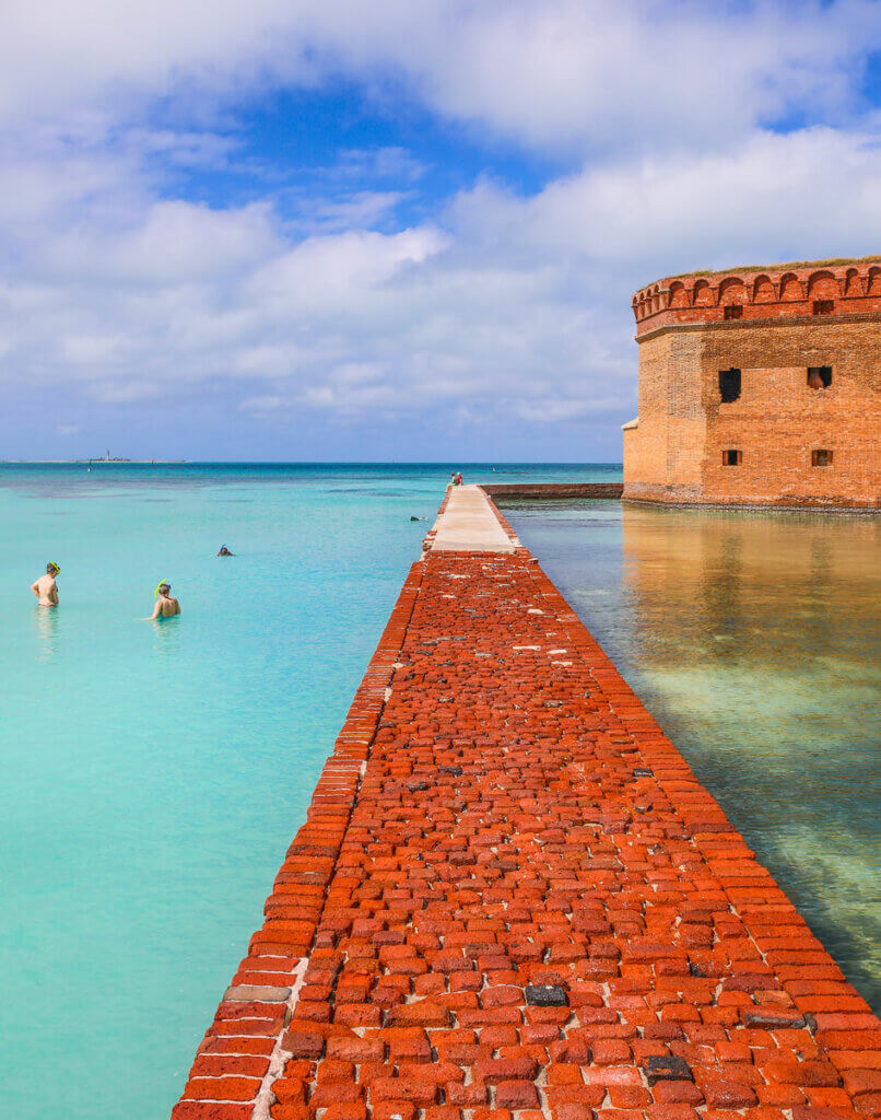 swimmers-at-Fort-Jefferson-at-Dry-Tortugas-National-Park-near-Key-West-Florida