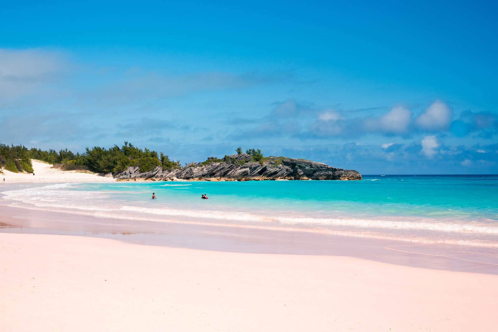 swimmers enjoying Horseshoe Bay Beach in Bermuda