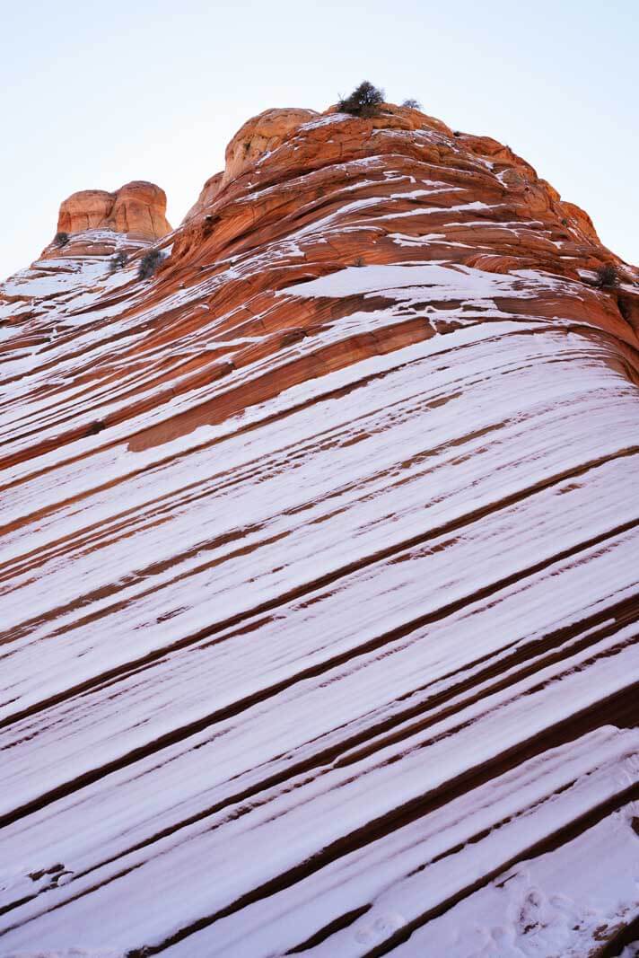 snow on a teepee in coyote buttes north