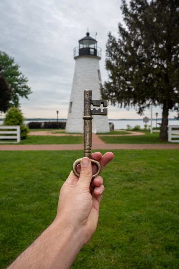 the giant key for Concord Point Lighthouse in Havre de Grace Maryland