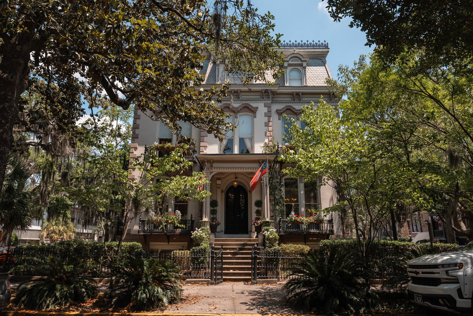 the haunted and beautiful Hamilton Turner Inn on Lafayette Square in Savannah Georgia