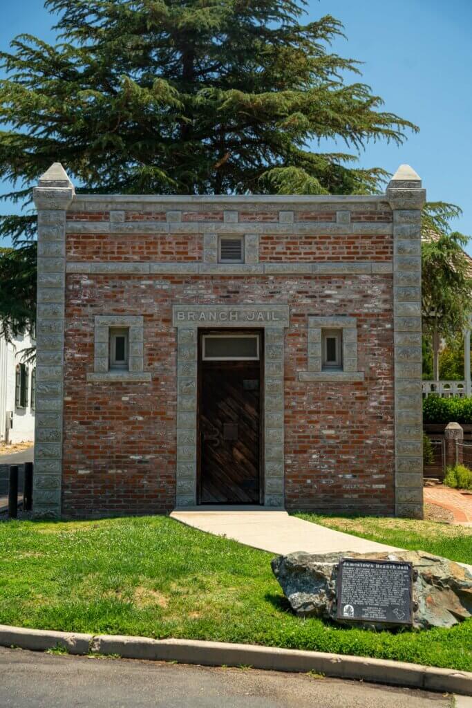 the old historic jailhouse in Jamestown California in Tuolumne County