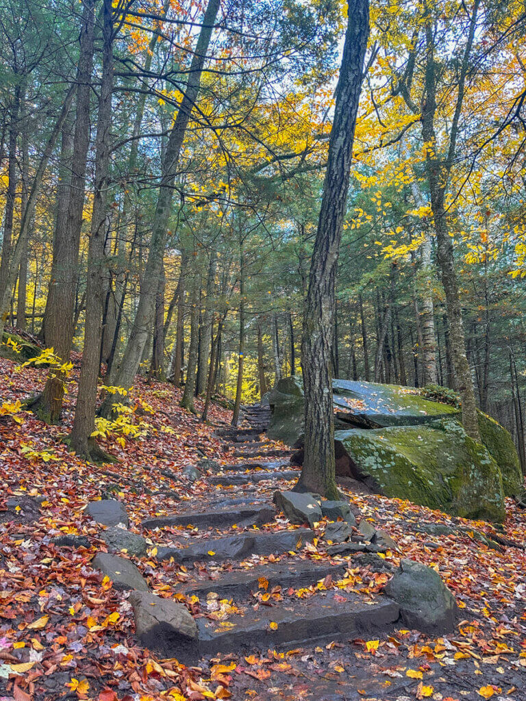 the-trail-for-Kaaterskill-Falls-hike-in-the-Catskills-New-York-in-the-fall