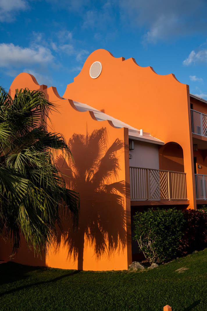 the tropical beach cottages at Grotto Bay Resort in Bermuda