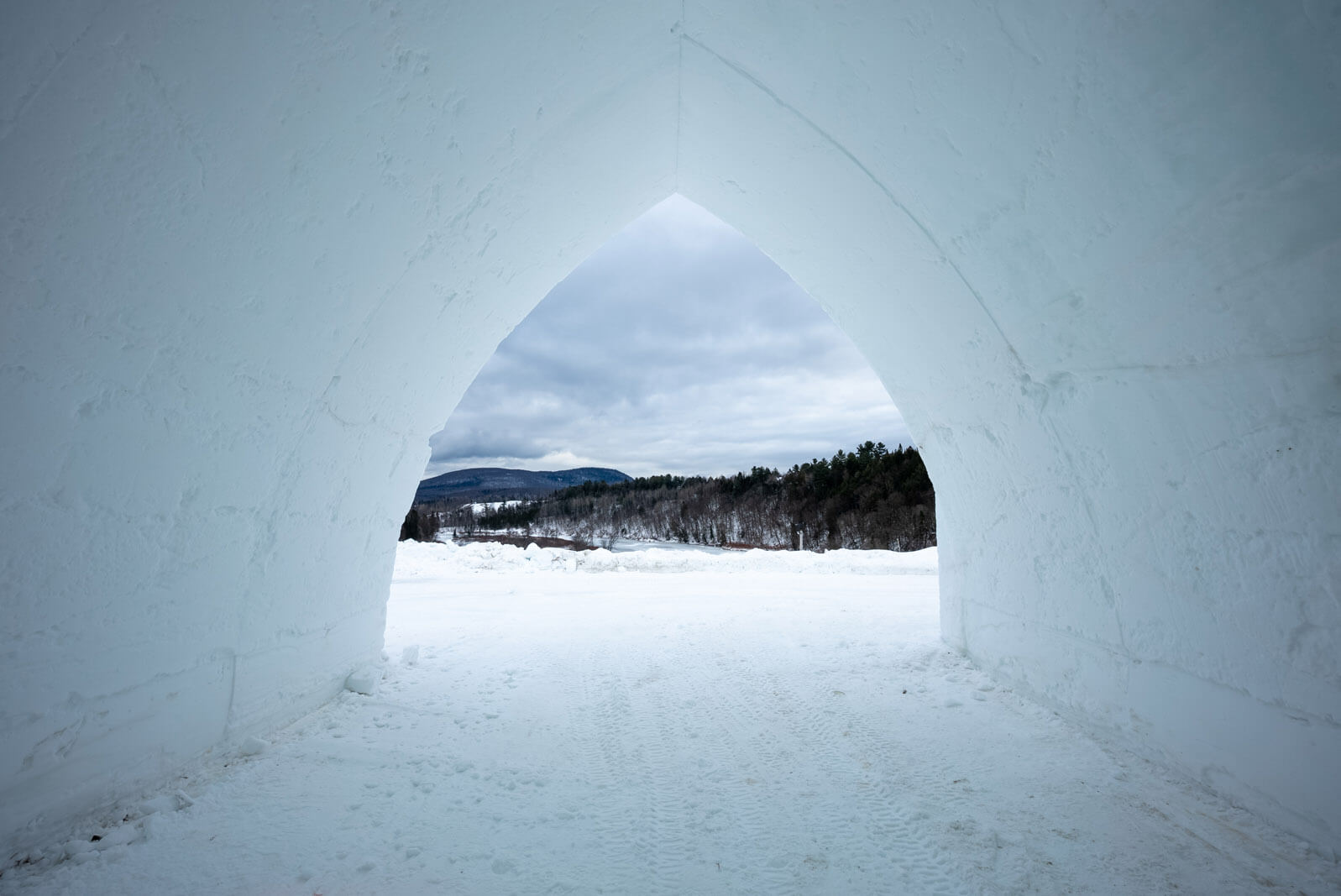 view from Hotel du Glace in Quebec City Canada Ice Hotel