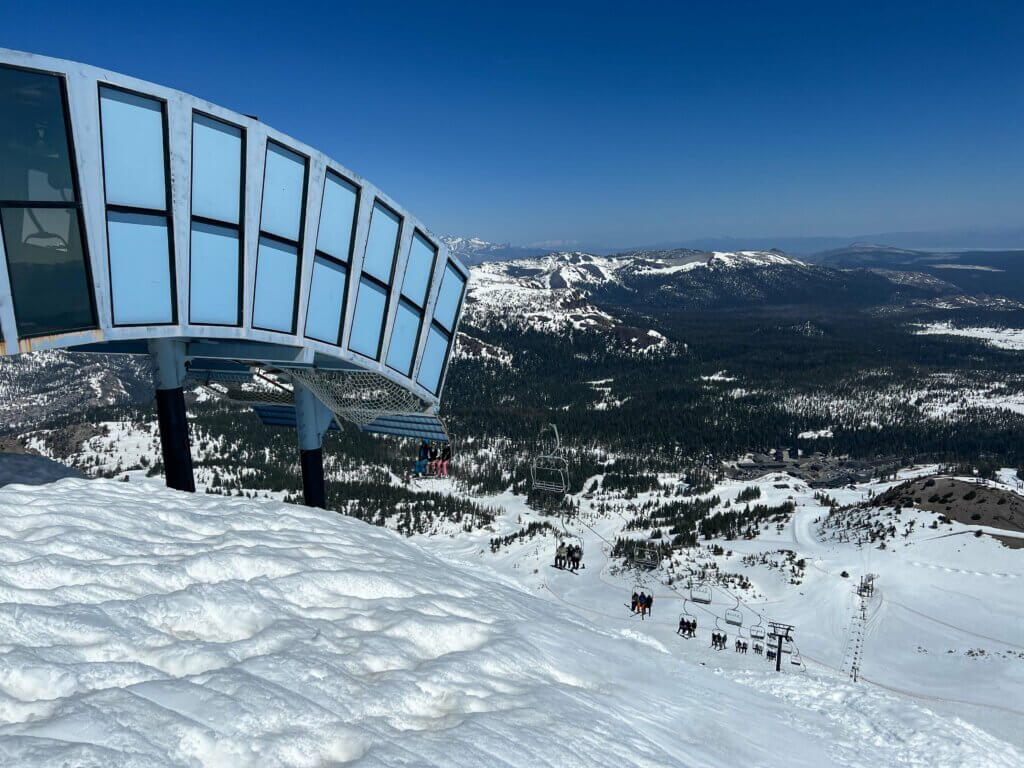 view from Mammoth Mountain snowboarding day