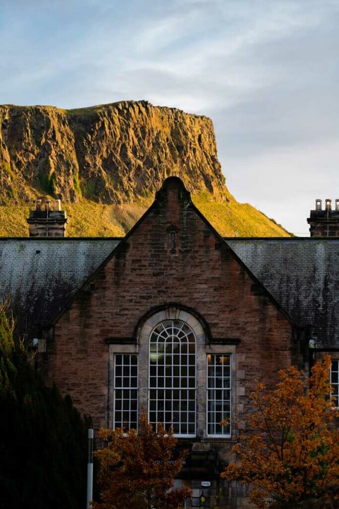 view of Arthur's Seat in Edinburgh Scotland a popular hike