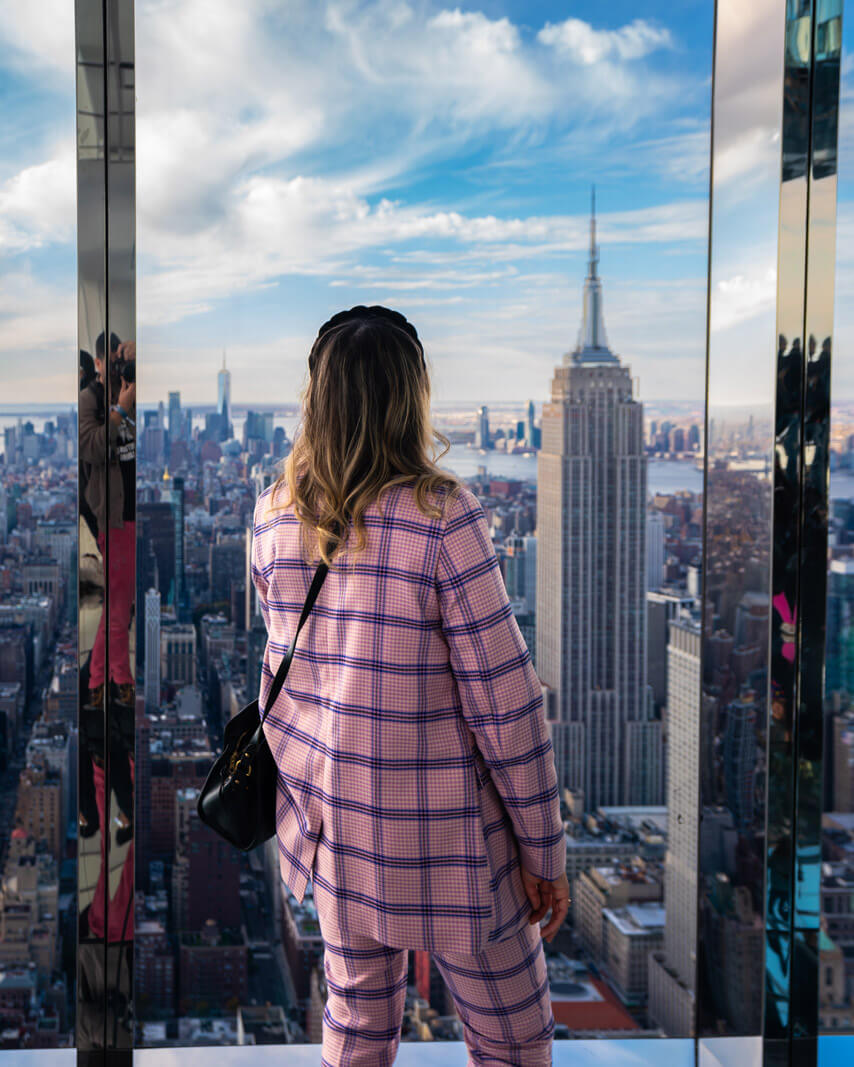 view of Empire State Building from Summit One Vanderbilt in NYC