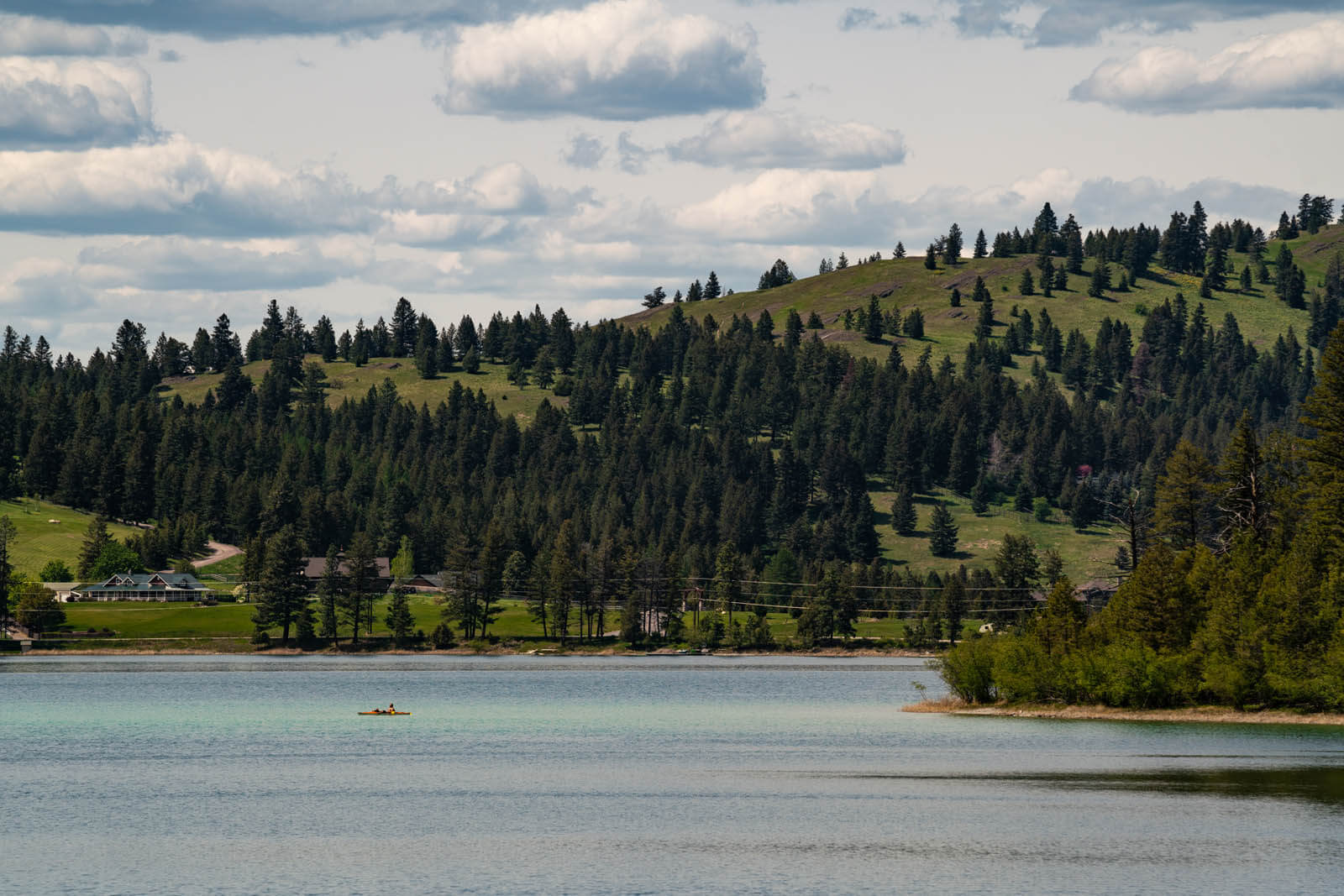 view of Foy's Lake Park in Kalispell Montana