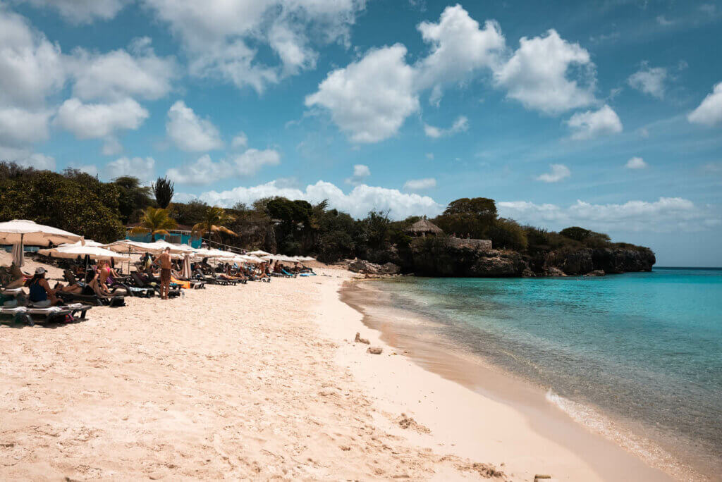 view of Grote Knip Beach in Curacao also known as Playa Kenepa Grandi