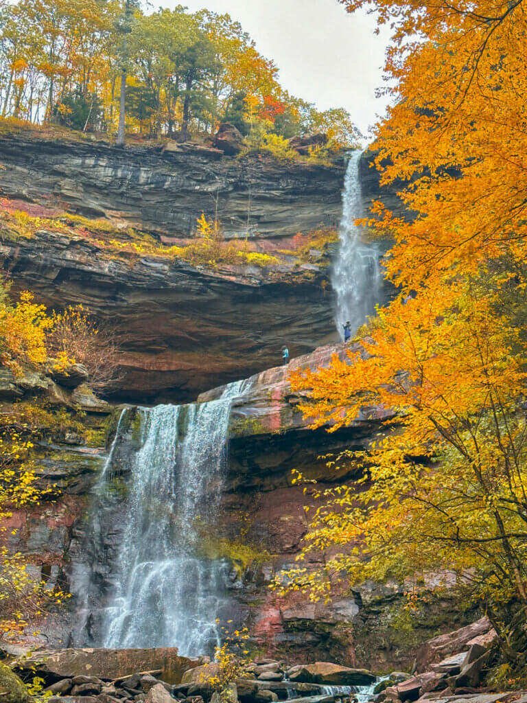 view-of-Kaaterskill-Falls-from-the-lower-falls-in-Catskills-NY-in-the-fall