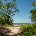 view of Lake Erie from North Pond Nature Reserve on Kelleys Island in Ohio