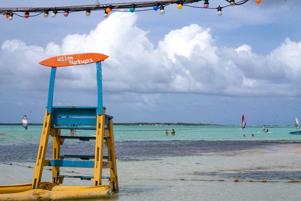 view of Sorobon Beach from Jibe City at Lac Bay in Bonaire