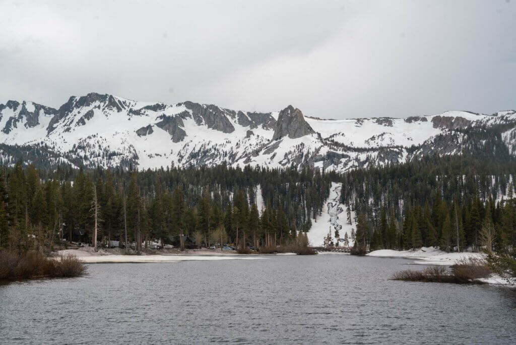 view of Twin Lakes in Mammoth Lakes California