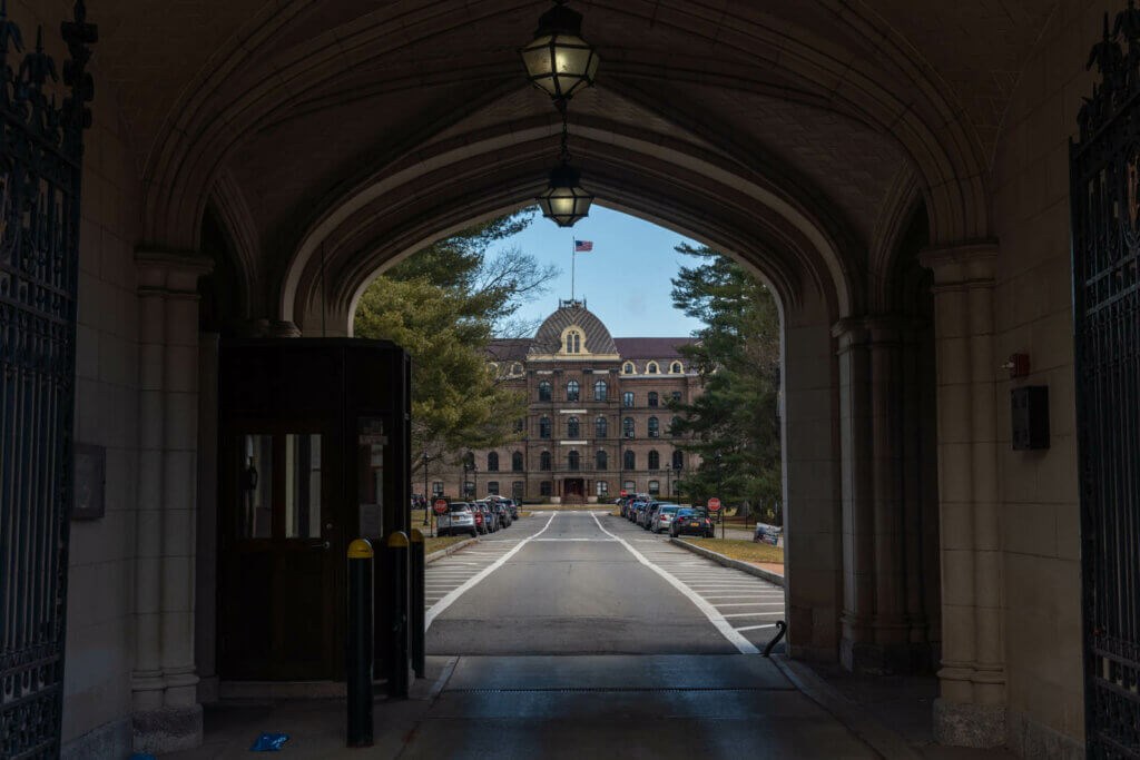view of Vassar College campus in Poughkeepsie New York