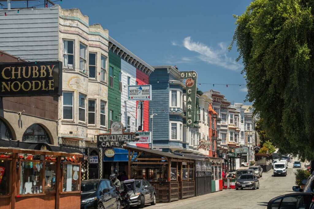 view of the North Beach neighborhood of San Francisco California