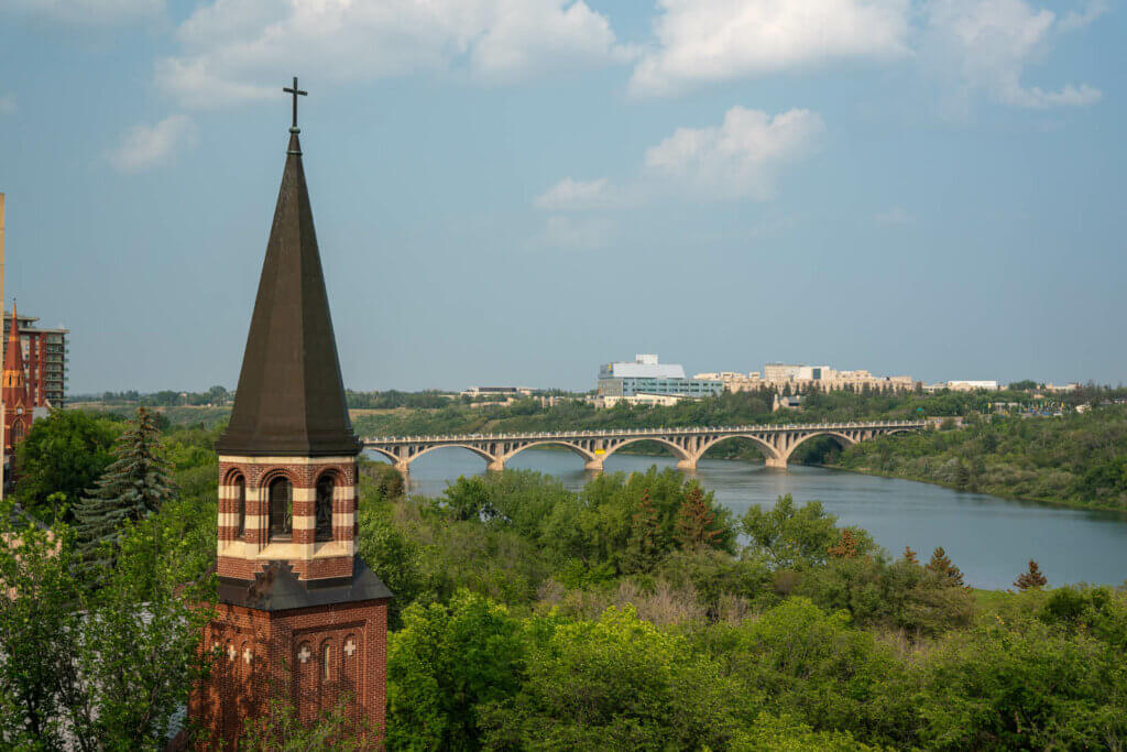 view of the South Saskatchewan River in Saskatoon