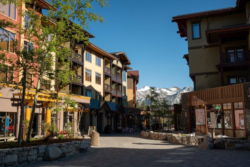 view of the mountains at the Village at Mammoth in Mammoth Lakes California